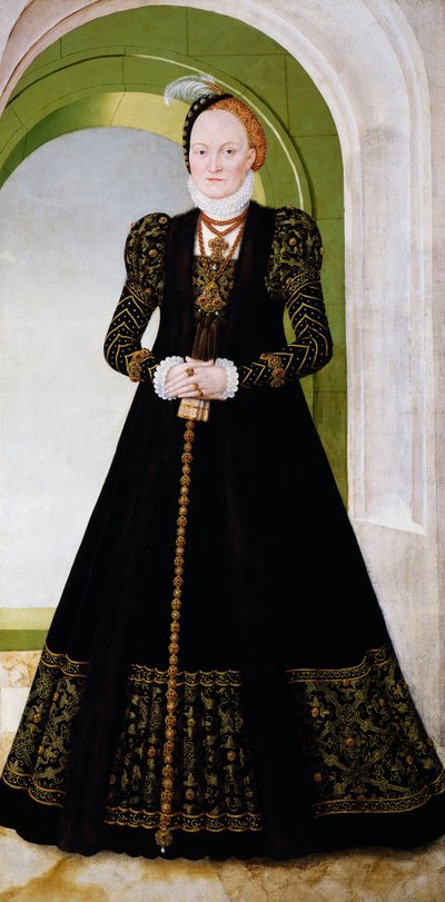 Anna Duńska, żona księcia elektora Augusta z Saksonii autorstwa Lucas the Younger Cranach