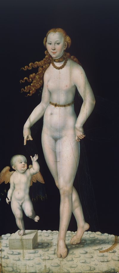 Wenus i Kupidyn, malowane na panelu autorstwa Lucas the Younger Cranach