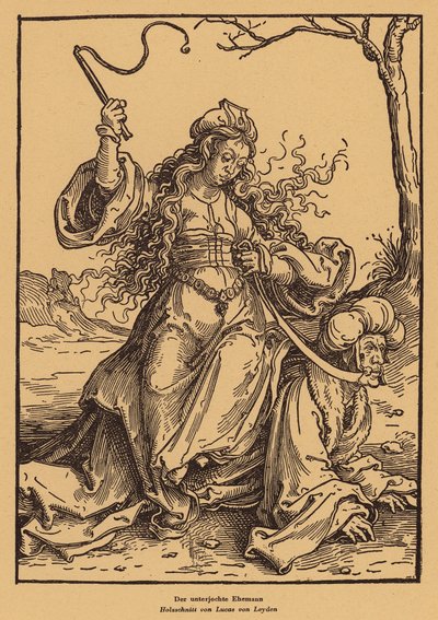 Podporządkowany mąż (drzeworyt) autorstwa Lucas van (after) Leyden