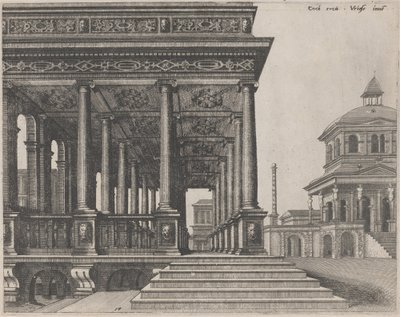 Sala z kolumnami jońskimi autorstwa Lucas van Doetechum and Johannes