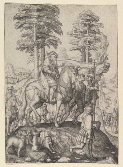 Abigail Przed Davidem, ca. 1507. autorstwa Lucas van Leyden