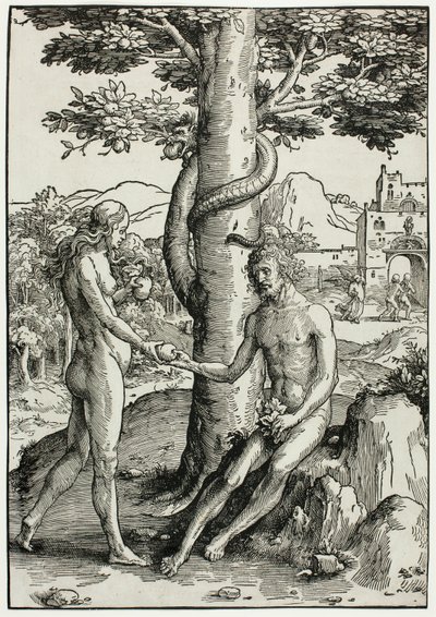 Adam i Ewa (Upadek człowieka) autorstwa Lucas van Leyden