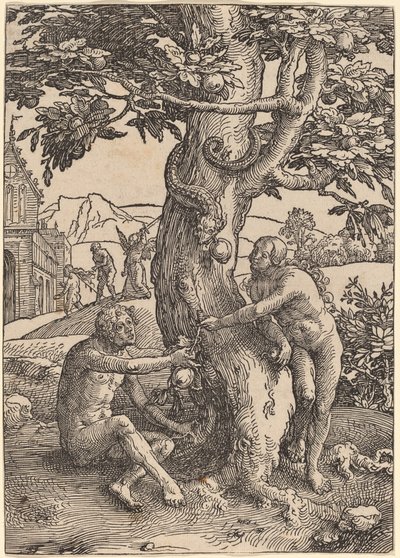 Adam i Ewa autorstwa Lucas van Leyden