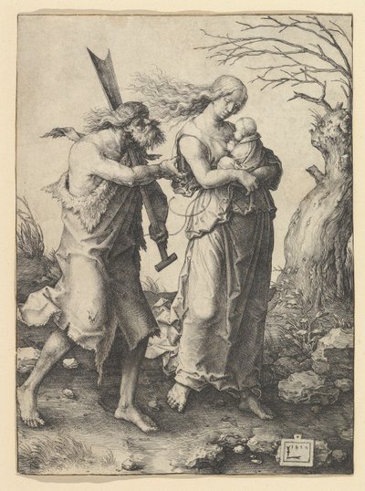 Adam i Ewa po wypędzeniu, 1510. autorstwa Lucas van Leyden