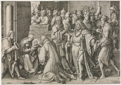 Adoracja Trzech Króli autorstwa Lucas van Leyden