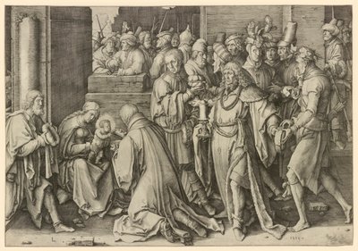 Adoracja Trzech Króli autorstwa Lucas van Leyden