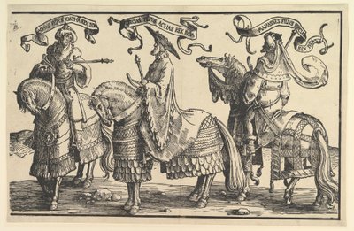 Achaz, Ezechiasz, Manasses, z Dwunastu Królów Izraela, ok. 1930. 1520. autorstwa Lucas van Leyden