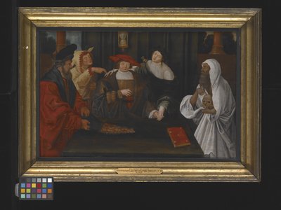 Alegoria młodości przechodzącej między sławą a szaleństwem (olej na drewnie) autorstwa Lucas van Leyden