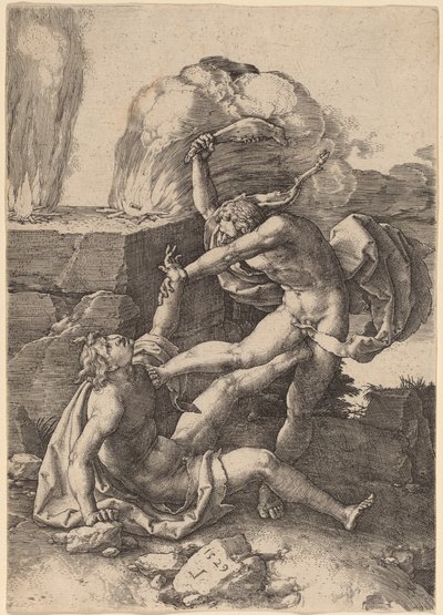 Kain zabija Abla autorstwa Lucas van Leyden
