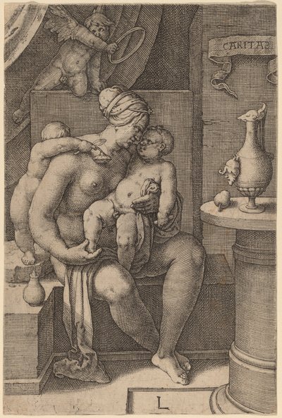 Caritas (charytatywna) autorstwa Lucas van Leyden
