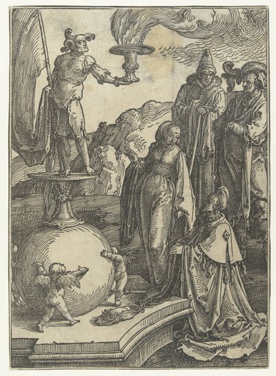 Bałwochwalstwo Salomona Małe serie Listy kobiet (tytuł serii) autorstwa Lucas van Leyden