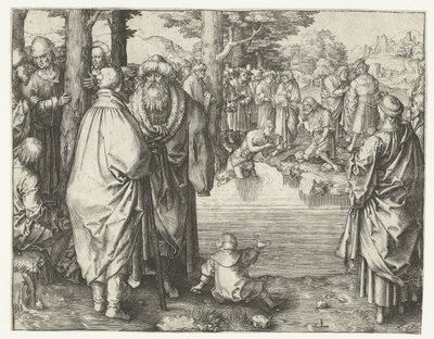 Chrzest Chrystusa w Jordanie autorstwa Lucas van Leyden
