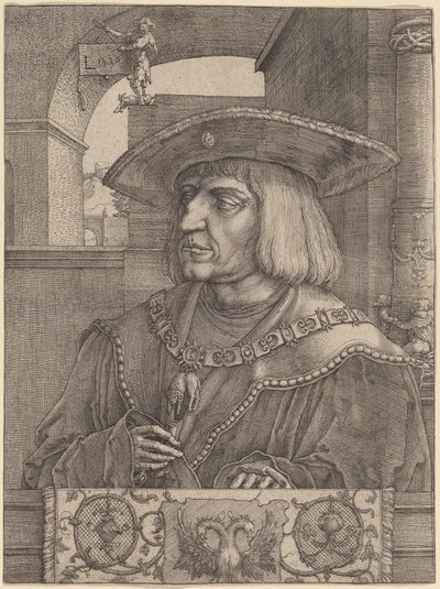 Cesarz Maksymilian I autorstwa Lucas van Leyden