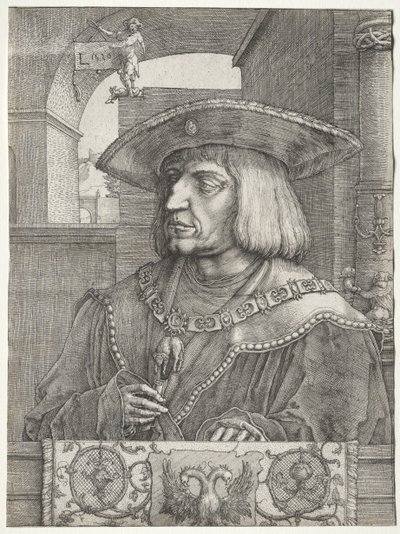 Cesarz Maksymilian I autorstwa Lucas van Leyden