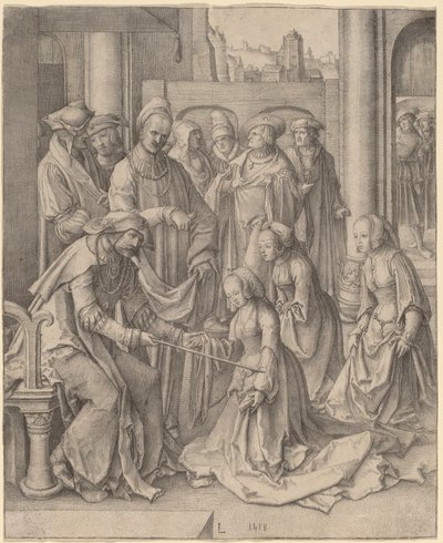 Estera przed Aswerusem autorstwa Lucas van Leyden