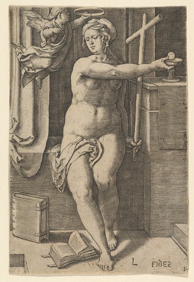 Faith Fides, z serii Siedem cnót, 1530. autorstwa Lucas van Leyden