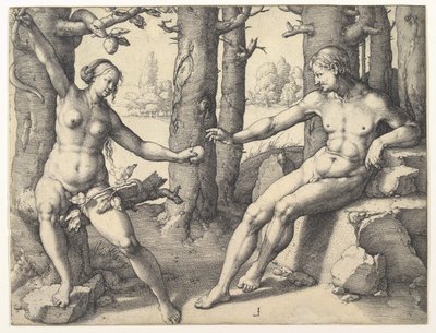 Upadek człowieka, 1530. autorstwa Lucas van Leyden