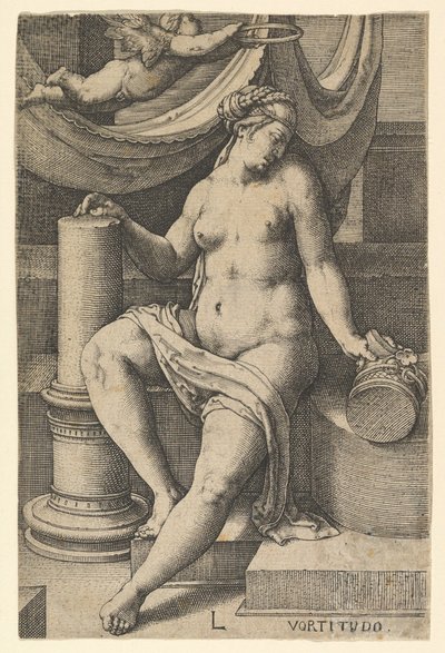 Męstwo, z cyklu Siedem cnót, 1530. autorstwa Lucas van Leyden