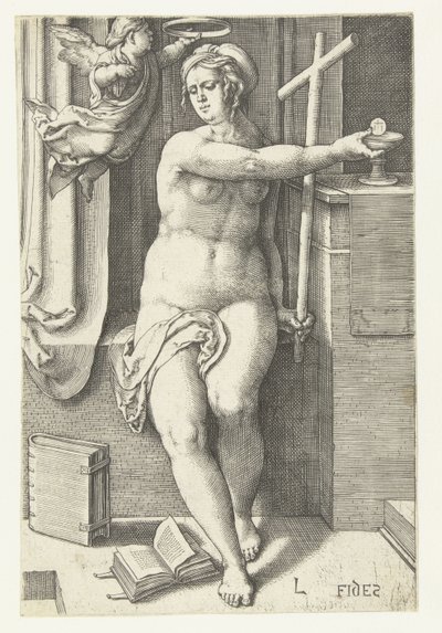 Uważać Fides (tytuł na obiekcie) Siedem cnót (tytuł serii) autorstwa Lucas van Leyden