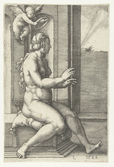 Sterta Spes (tytuł na obiekcie) Siedem cnót (tytuł serii) autorstwa Lucas van Leyden