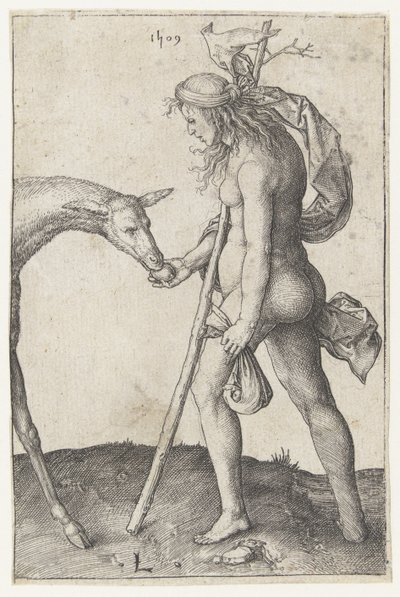 Młoda kobieta z łanią autorstwa Lucas van Leyden