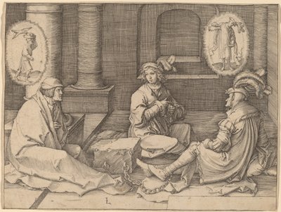 Józef interpretuje sny w więzieniu autorstwa Lucas van Leyden