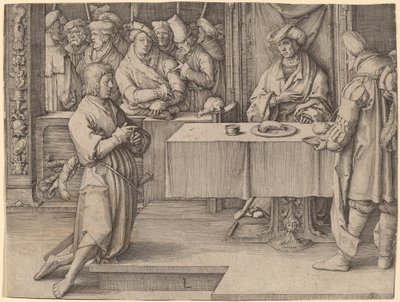 Józef interpretuje sny faraona autorstwa Lucas van Leyden