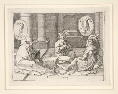 Józef tłumaczy sny w więzieniu (Rdz 40:5-19) autorstwa Lucas van Leyden