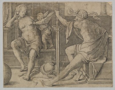 Mars, Wenus i Kupidyn, 1530. autorstwa Lucas van Leyden