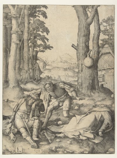 Mahomet i mnich Sergiusz autorstwa Lucas van Leyden
