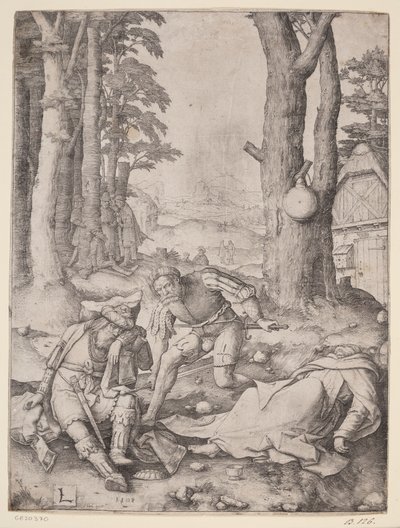 Mahomet i mnich Sergiusz autorstwa Lucas van Leyden