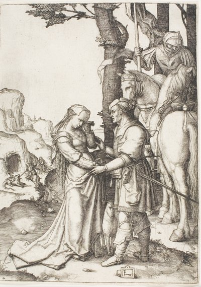 Święty Jerzy wyzwala księżniczkę autorstwa Lucas van Leyden