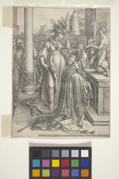 Bałwochwalstwo Salomona (grawerunek) autorstwa Lucas van Leyden