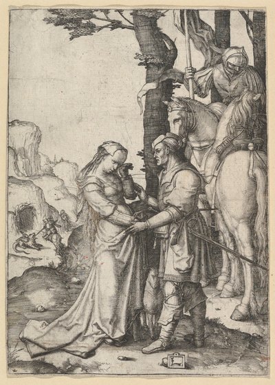 Św. Jerzy Wyzwalający Księżniczkę, ca. 1508. autorstwa Lucas van Leyden