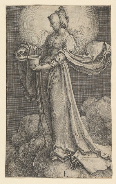 Św. Maria Magdalena na chmurach, 1518. autorstwa Lucas van Leyden