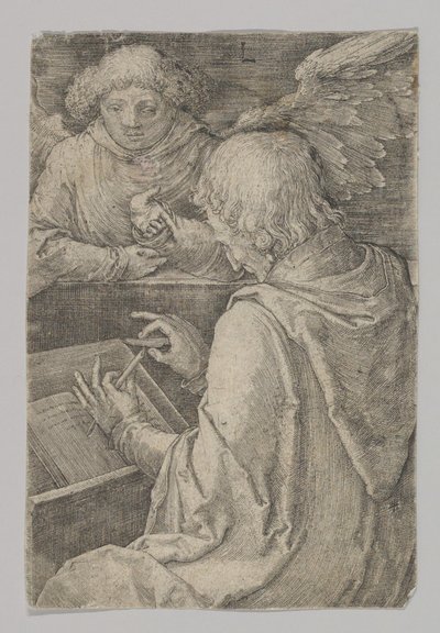 Św. Mateusz z cyklu Czterej ewangeliści, 1518. autorstwa Lucas van Leyden
