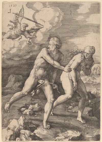 Wypędzenie z raju autorstwa Lucas van Leyden
