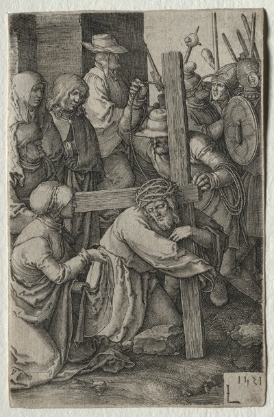 Pasja: Chrystus dźwigający krzyż, 1521. autorstwa Lucas van Leyden