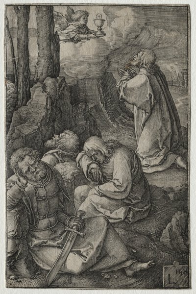 Pasja: Agonia w ogrodzie, 1521. autorstwa Lucas van Leyden