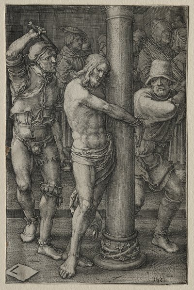 Pasja: Biczowanie, 1521. autorstwa Lucas van Leyden