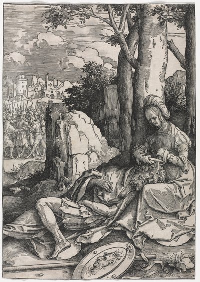 Siła kobiet: Samson i Dalila, ok. 1512 r. (drzeworyt) autorstwa Lucas van Leyden