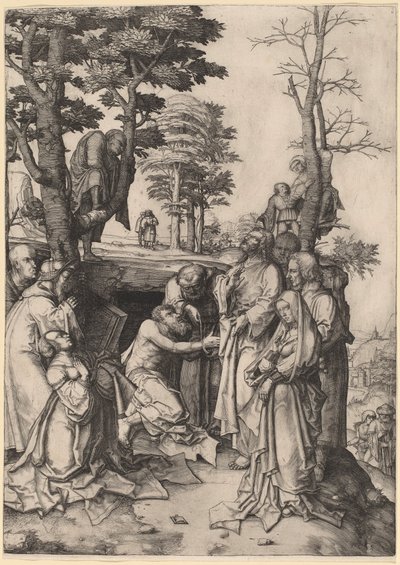 Wskrzeszenie Łazarza autorstwa Lucas van Leyden