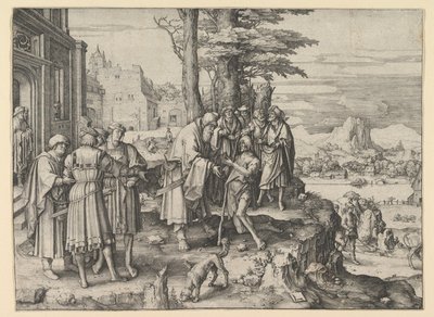 Powrót syna marnotrawnego, ca. 1510. autorstwa Lucas van Leyden