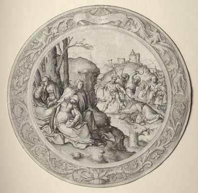 Okrągła pasja: Chrystus niosący krzyż autorstwa Lucas van Leyden