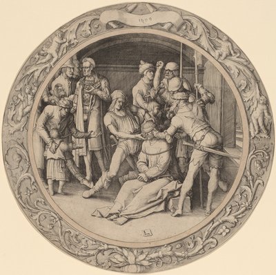 Naśmiewanie się z Chrystusa autorstwa Lucas van Leyden
