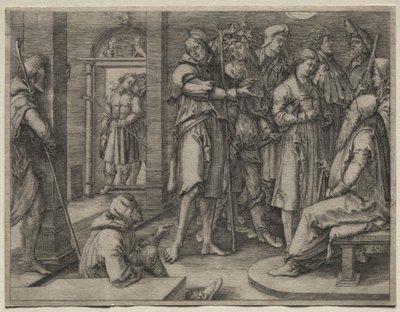 Historia Józefa: Józef interpretuje swój sen Jakubowi, 1512. autorstwa Lucas van Leyden