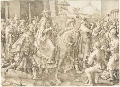 Triumf Mardocheusza autorstwa Lucas van Leyden
