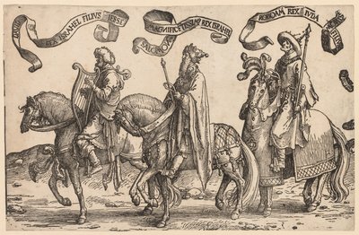 Dwunastu królów Izraela: Dawid, Salomon, Roboam autorstwa Lucas van Leyden