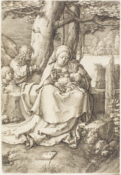 Dziewica z Dzieciątkiem i Dwoma Aniołami autorstwa Lucas van Leyden