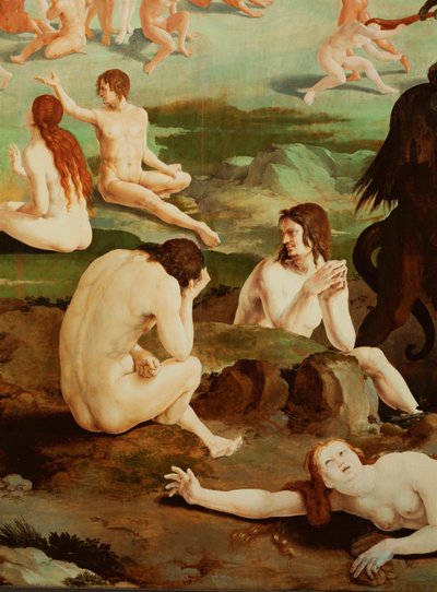 Umarli powstający z grobów (olej na drewnie) autorstwa Lucas van Leyden